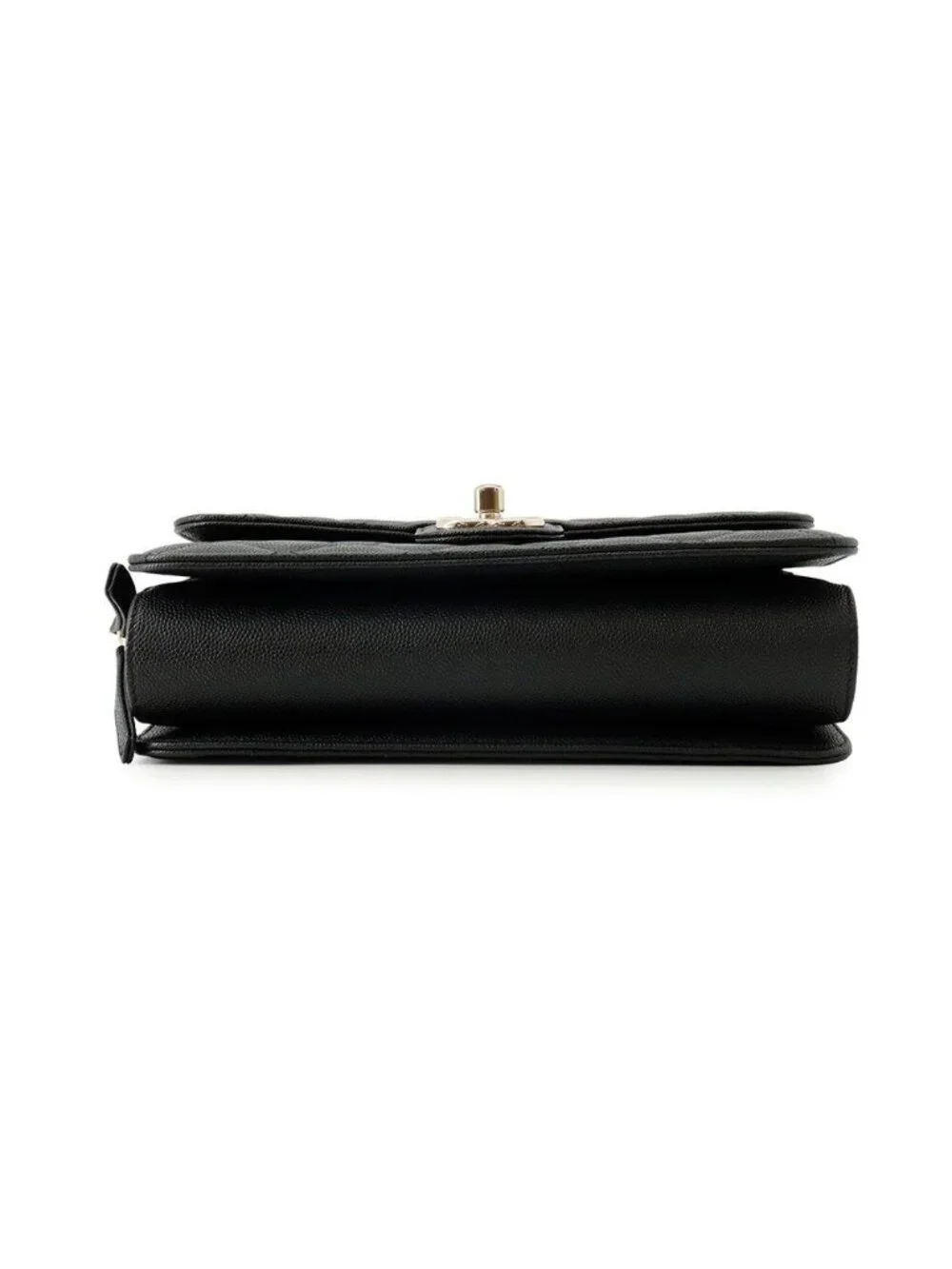 Chanel Chain Shoulder Bag CC Logo Quilted Flap Small Caviar Leather Black